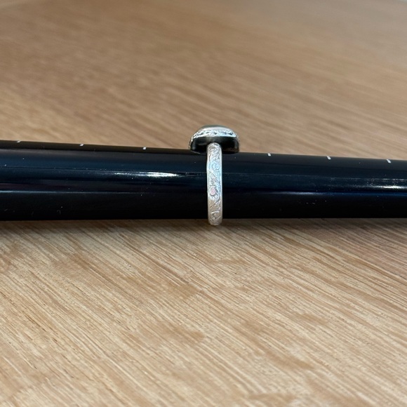 Russian Jade Stone in Etched Sterling Silver Setting Size 7 - Picture 10 of 10